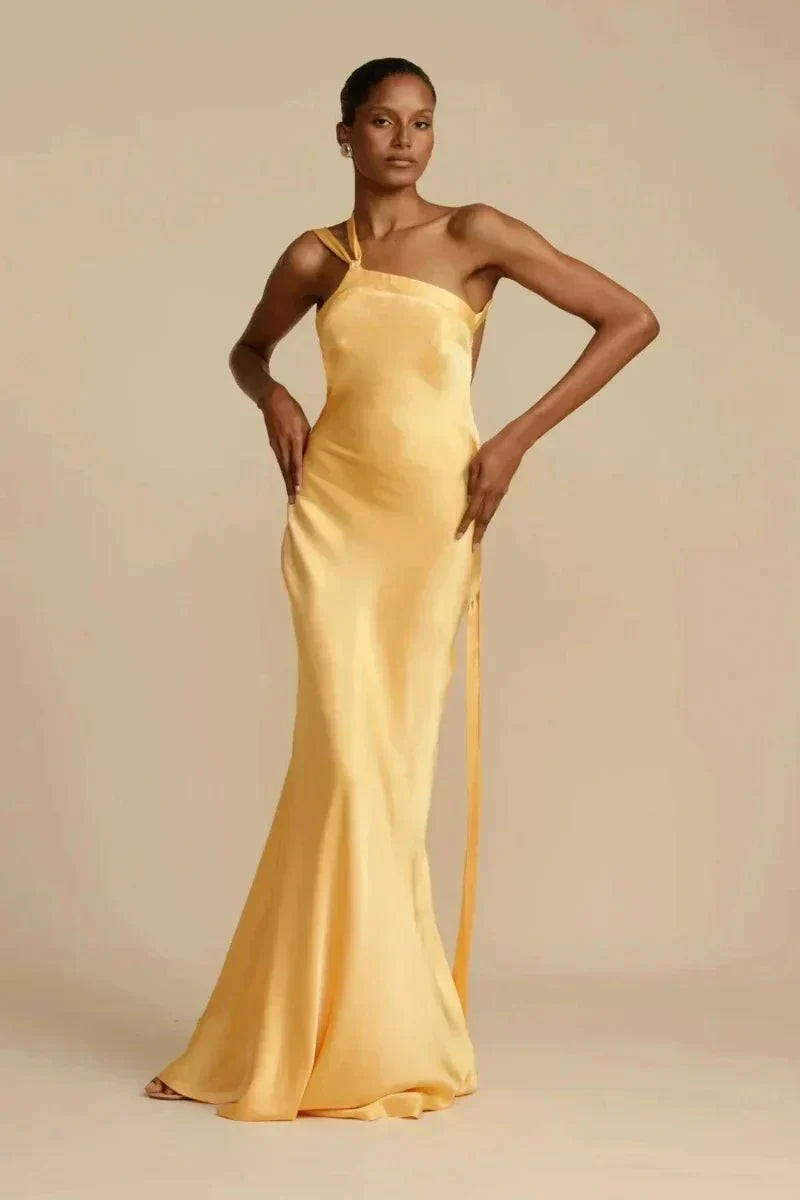Dresses | Women’s One-Shoulder Satin Mermaid Gown