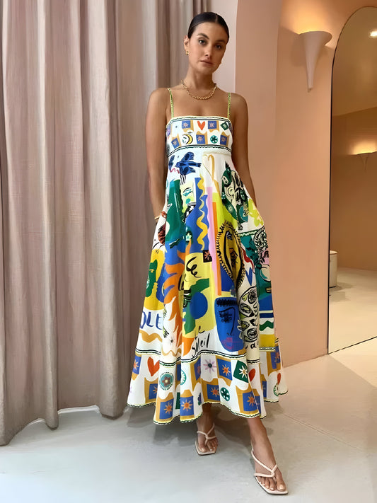 Dress | Lightweight Linen Dress with Vibrant Colors