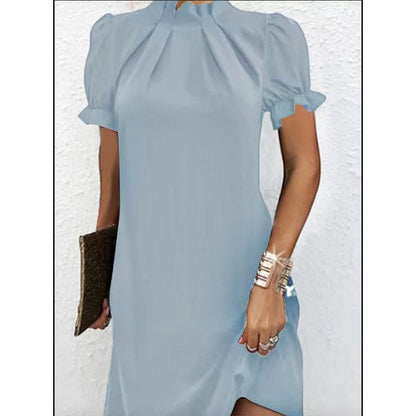 Dresses | Women’s High Neck Ruffle Sleeve Shift Mini Dress