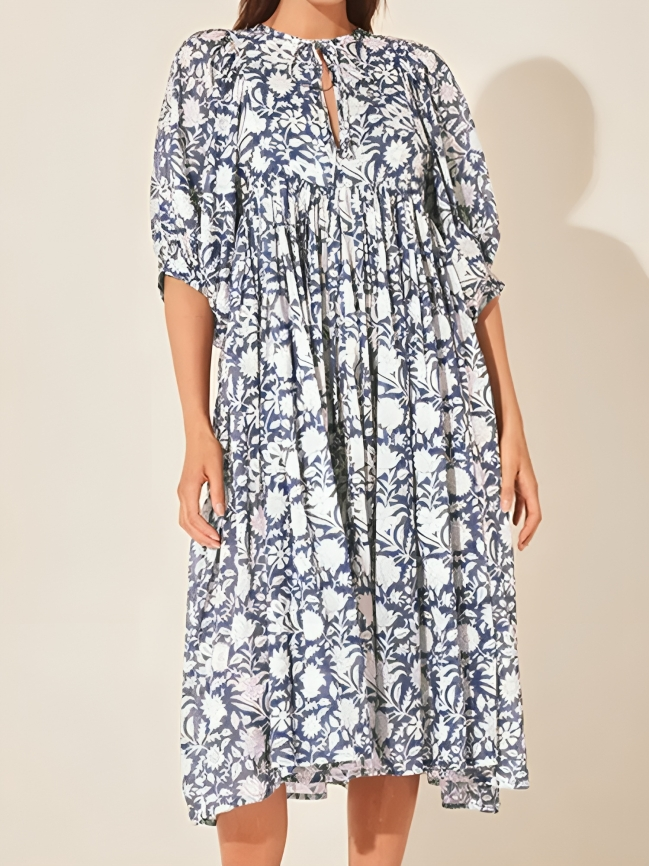Dresses | Women’s Floral Print Puff Sleeve Casual Dress