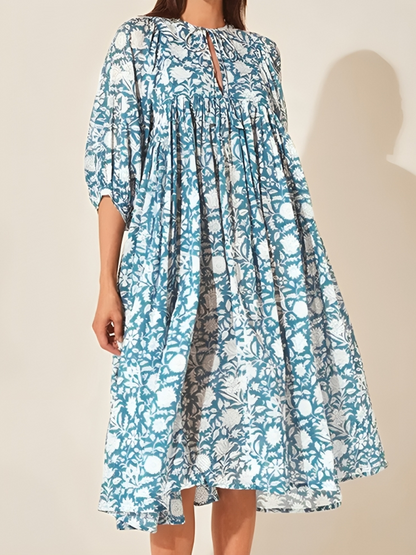 Dresses | Women’s Floral Print Puff Sleeve Casual Dress