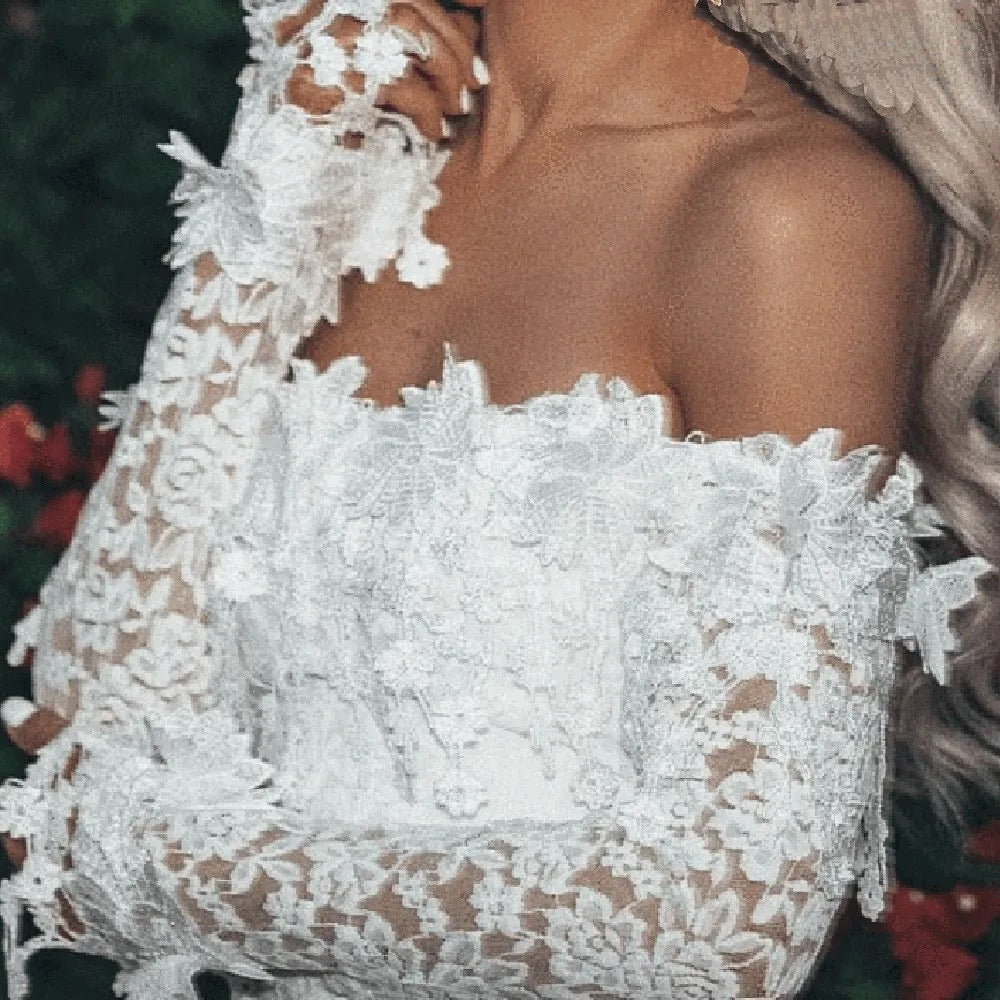 Dresses | Women’s Off-Shoulder Lace Floral Bodycon Dress