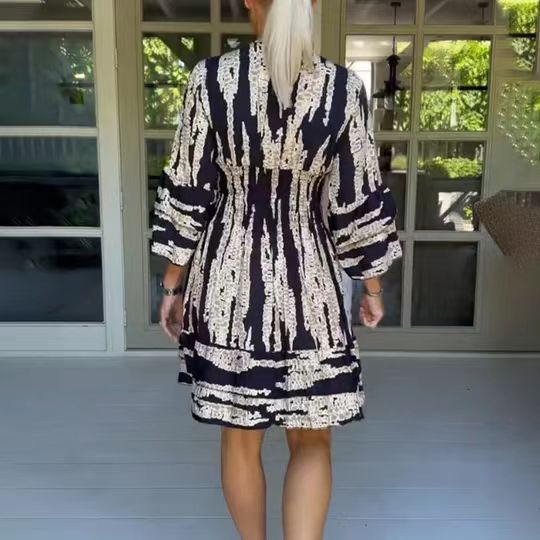 Dresses | Women’s Boho Tie-Dye Printed V-Neck Mini Dress