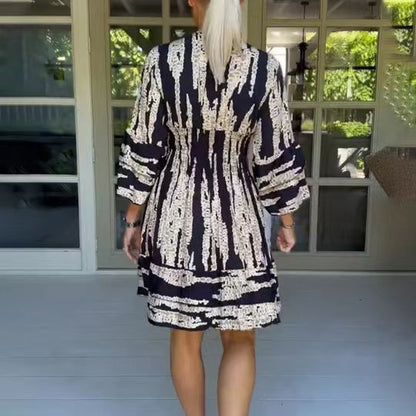 Dresses | Women’s Boho Tie-Dye Printed V-Neck Mini Dress