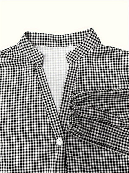Dresses | Women’s Gingham Checkered Button-Down Mini Dress
