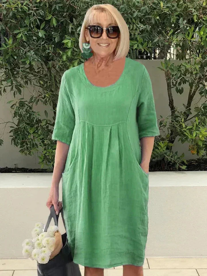 Dresses | Women’s Casual Loose Fit Linen-Blend Knee-Length Dress