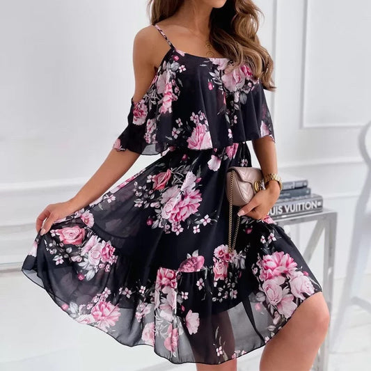 Dresses | Women’s Off-Shoulder Floral Print Mini Dress