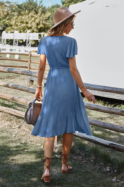 Dresses | Women’s Casual Short Sleeve Midi Dress – Flowy A-Line Fit