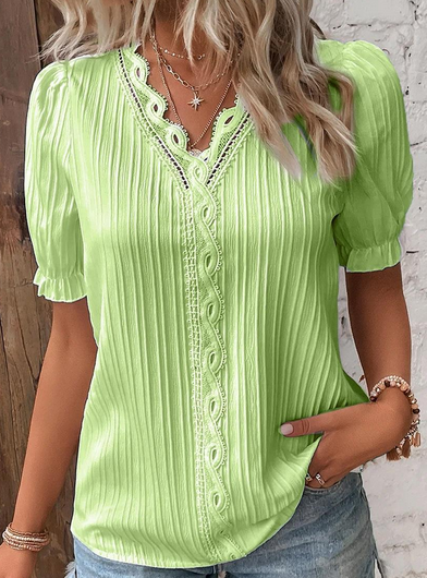 Top | Elegant Solid Lace Top with Feminine Detail