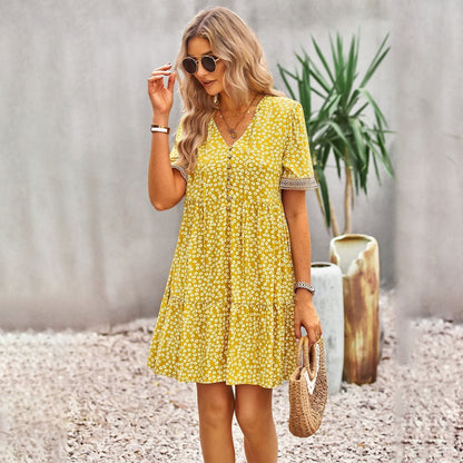 Dress | Cotton Floral Print with Flattering Fit