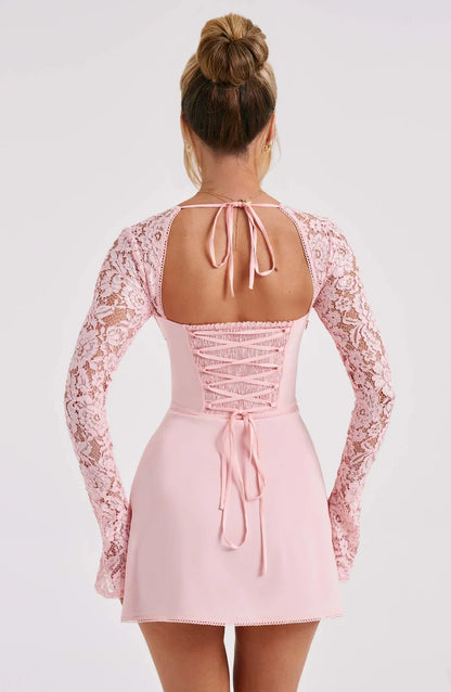 Dresses | Women’s Lace Long Sleeve Sweetheart Neck Mini Dress