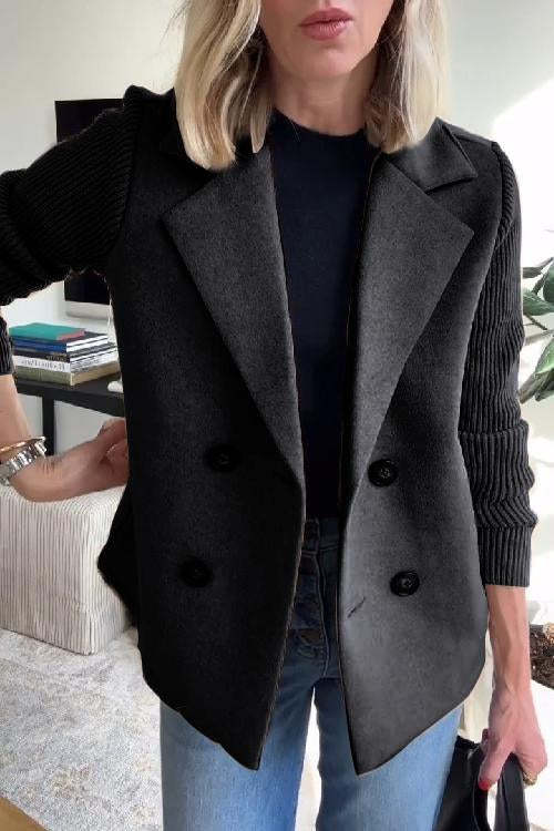 Women’s Spring Coat | Knitted Sleeves