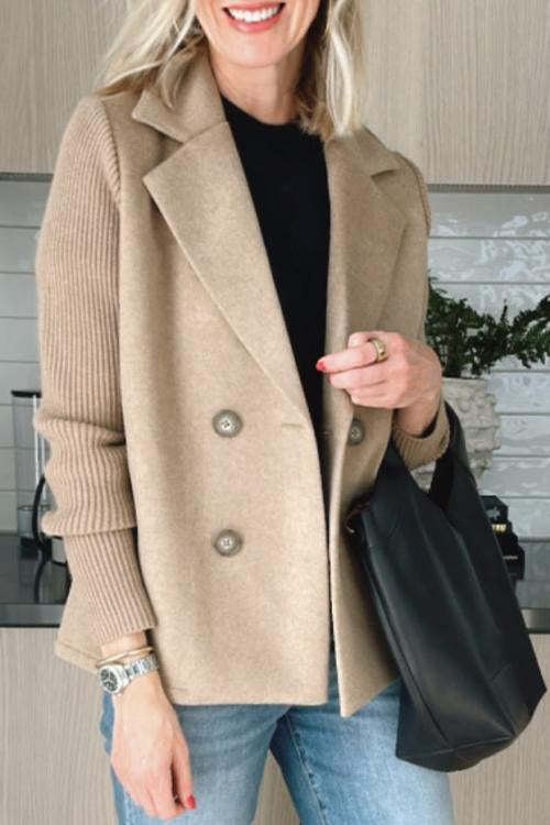 Women’s Spring Coat | Knitted Sleeves