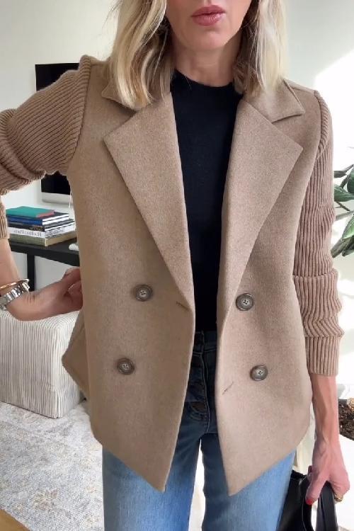 Women’s Spring Coat | Knitted Sleeves