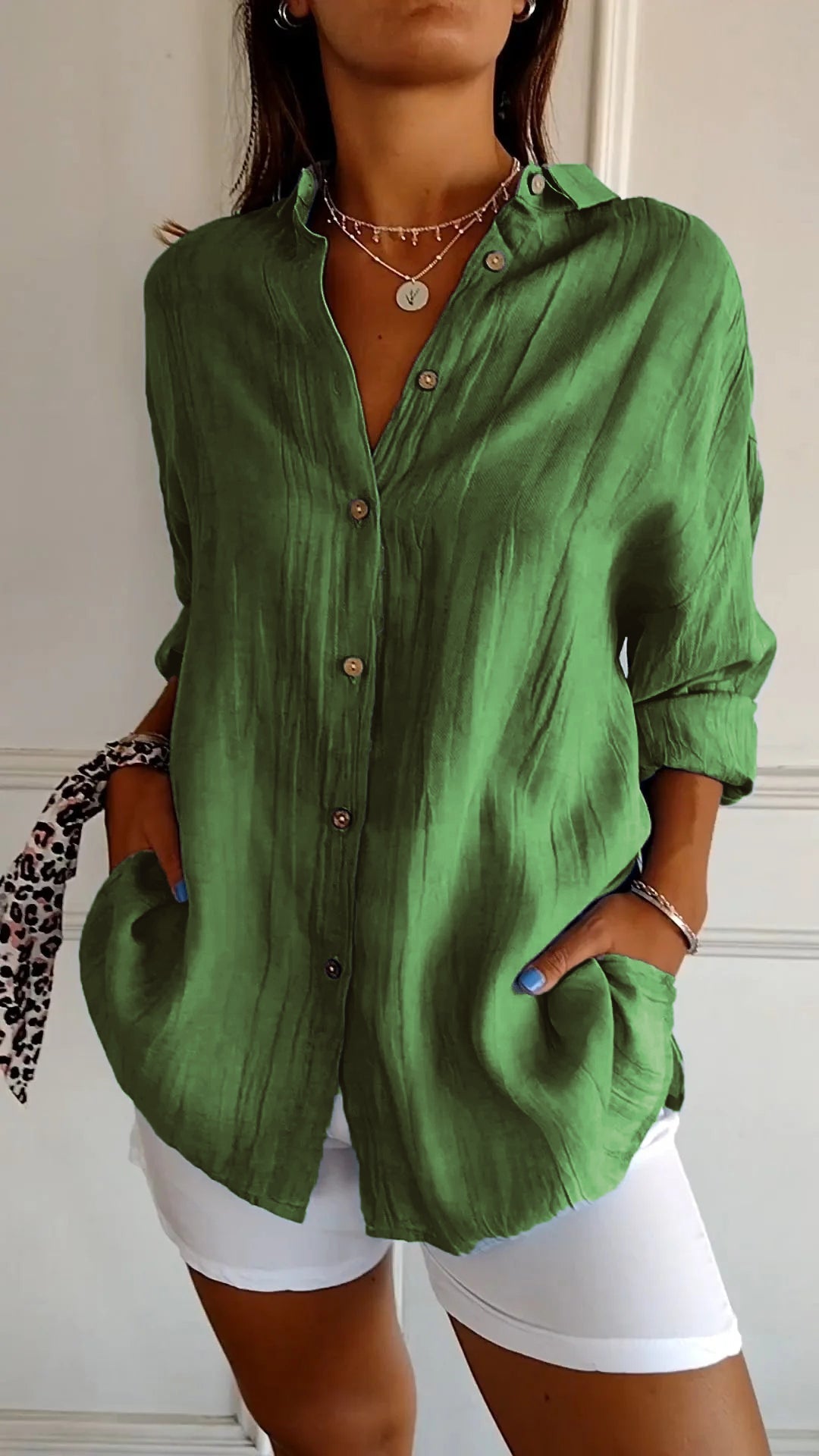 Tops | Women’s Relaxed Fit Button-Down Long Sleeve Shirt