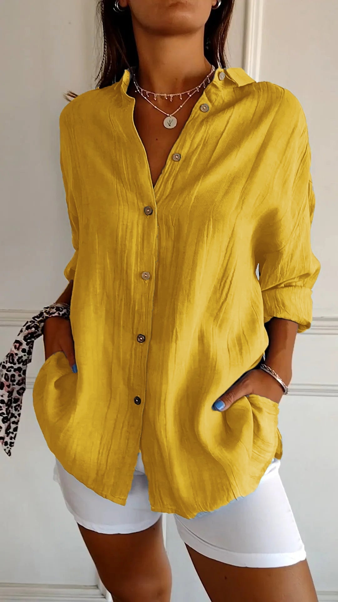 Tops | Women’s Relaxed Fit Button-Down Long Sleeve Shirt