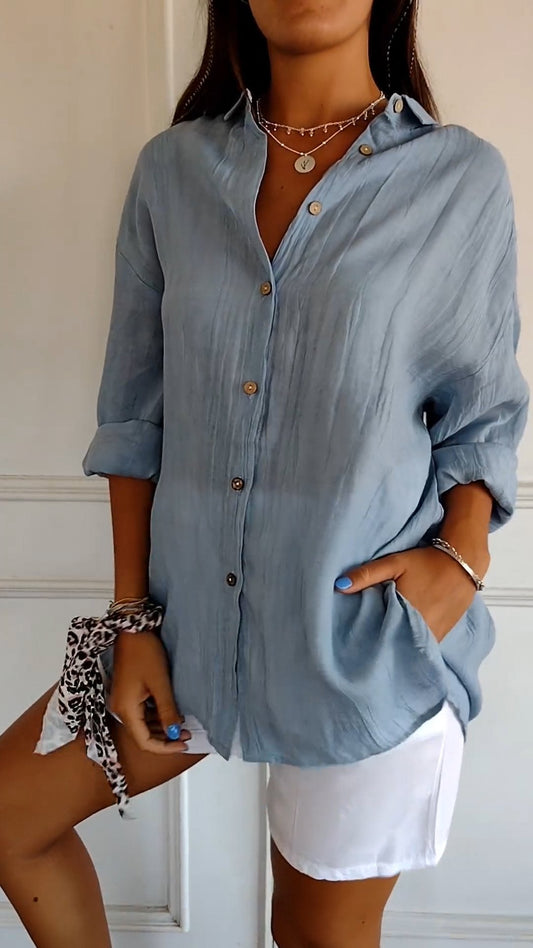 Tops | Women’s Relaxed Fit Button-Down Long Sleeve Shirt