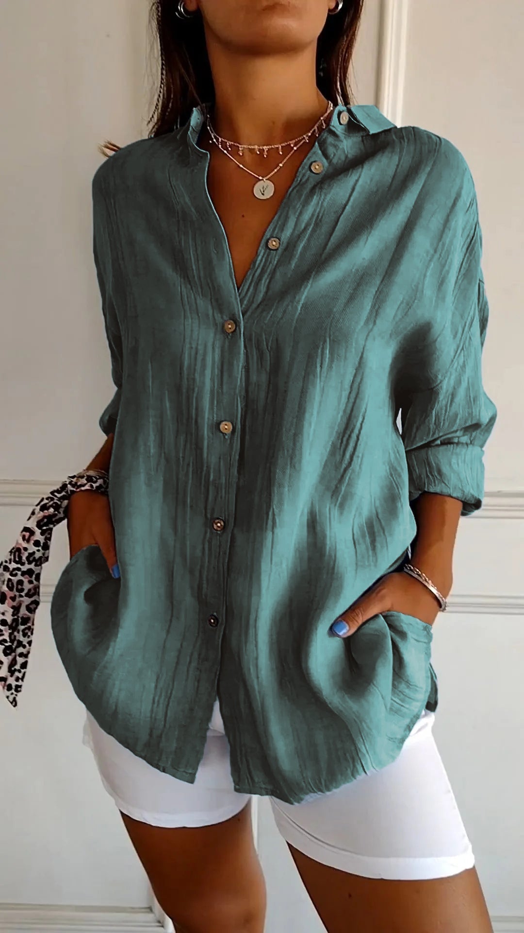Tops | Women’s Relaxed Fit Button-Down Long Sleeve Shirt