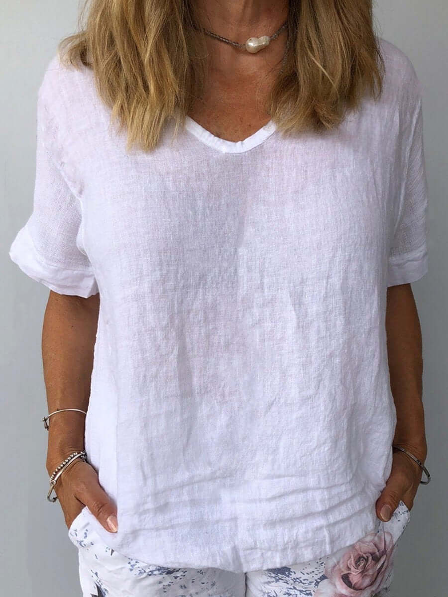 Top | Breathable Cotton Linen Top with All-Season Comfort