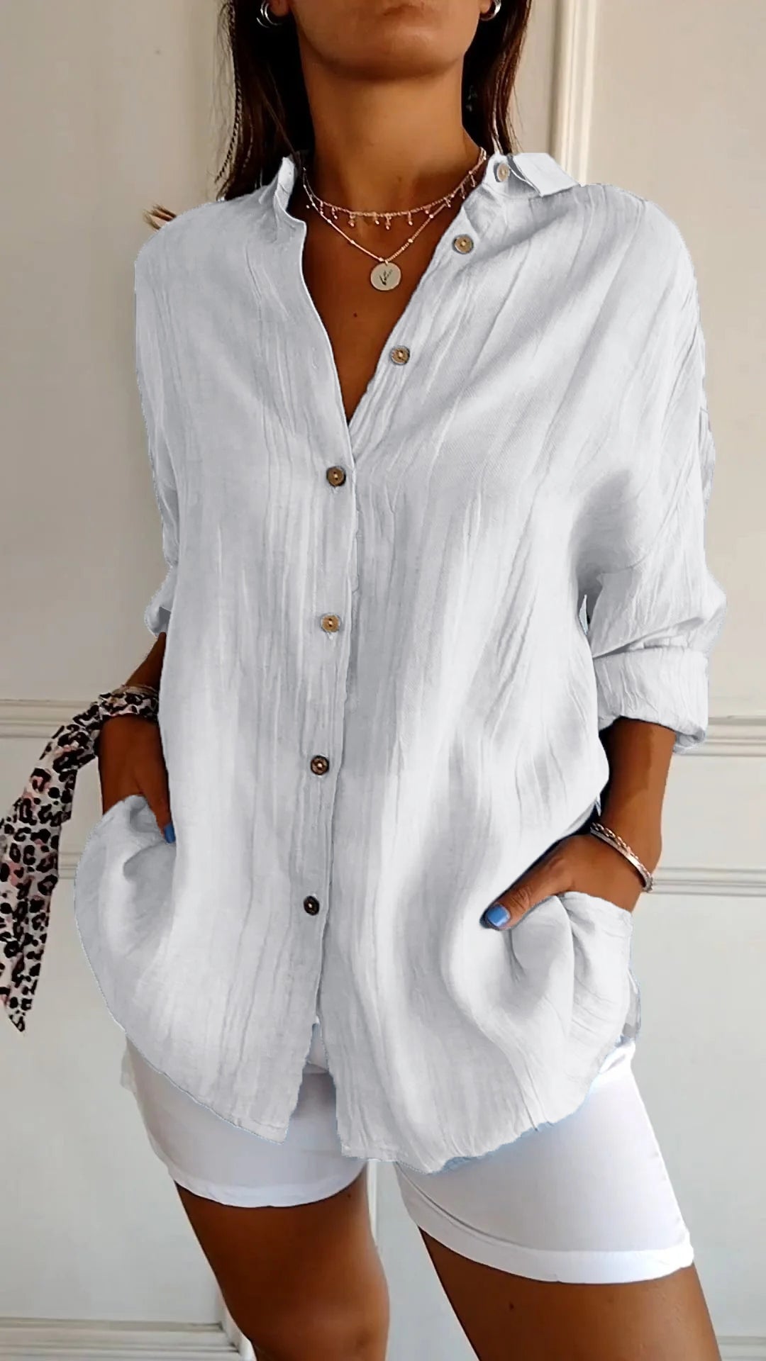 Tops | Women’s Relaxed Fit Button-Down Long Sleeve Shirt