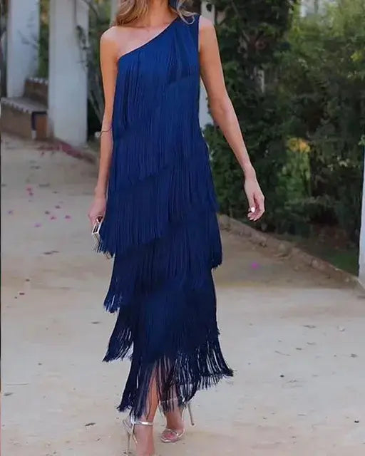 Dresses | Women’s Fringe Layered Sleeveless Party Dress