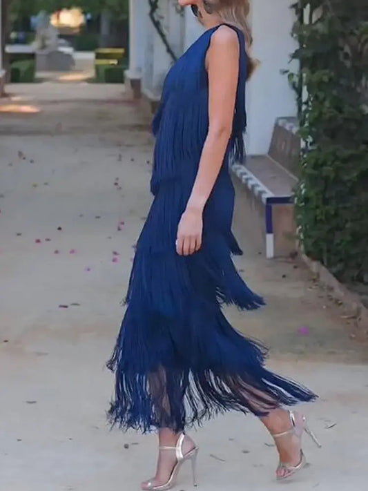Dresses | Women’s Fringe Layered Sleeveless Party Dress