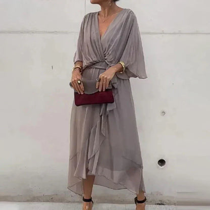 Dresses | Women’s Boho V-Neck Belted Midi Dress
