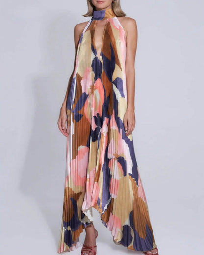 Dresses | Women’s Abstract Print Halter Neck Maxi Dress